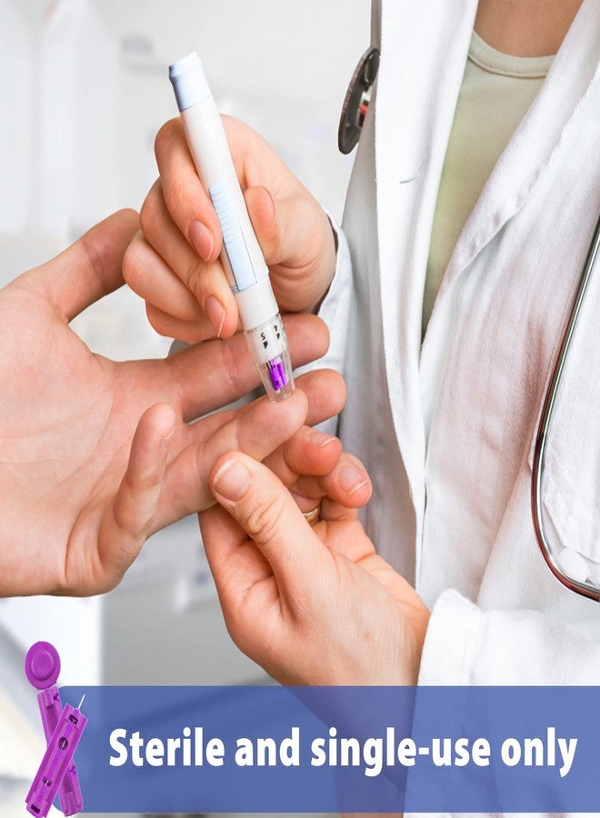 لوتفانسي إبر وخز لوت فانسي لفحص الدم، مقاس 30، 100 إبرة وخز ذات رأس ملتوي لاختبار نسبة الجلوكوز في الدم لمرضى السكري، معقمة، للاستخدام مرة واحدة، مستلزمات مرضى السكري، اختبار نسبة السكر في الدم - Image 4