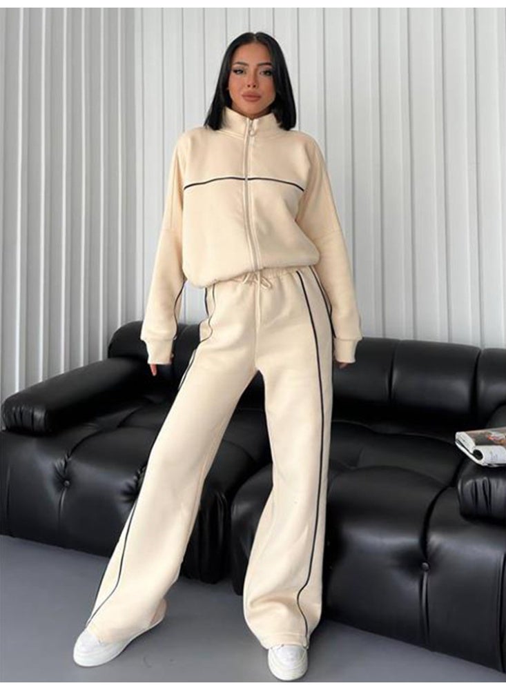 NIBEMINENT Two Piece Sets Pant Set Tracksuit Women Jogger Sweatshirts Autumn Winter Sports Elastic Waist Streetwear Pants Matching Sets - Image 1