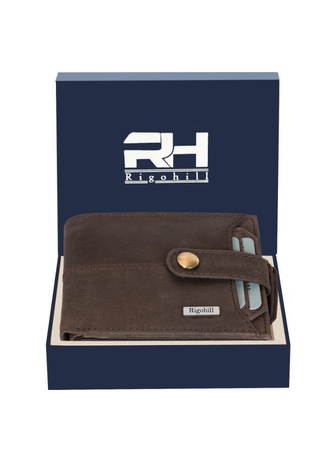 Rigohill Coffee Brown Mens Leather Wallet | Leather Wallet for Men | RFID Mens Wallet - Image 2