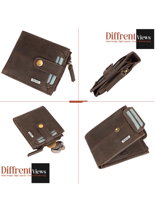 Rigohill Coffee Brown Mens Leather Wallet | Leather Wallet for Men | RFID Mens Wallet - Image 4