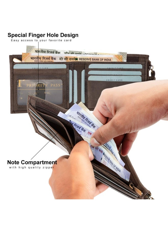 Rigohill Coffee Brown Mens Leather Wallet | Leather Wallet for Men | RFID Mens Wallet - Image 5