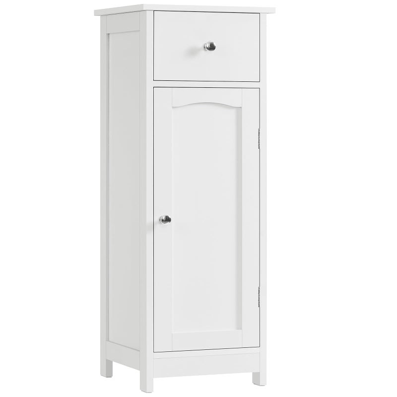 Iwell Bathroom Floor Cabinet, Small Bathroom Storage Cabinet with Drawer & Storage Shelf, Free-Standing Organizer Cabinets for Hallway/Living Room, White - Image 1