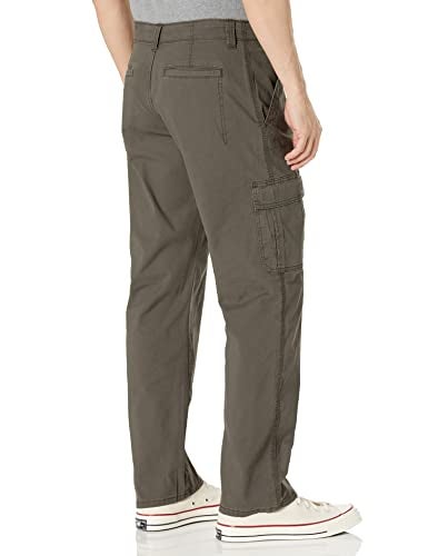 Wrangler Authentics Men's Relaxed Fit Stretch Cargo Pant, Olive Drab, 34W x 32L - Image 2