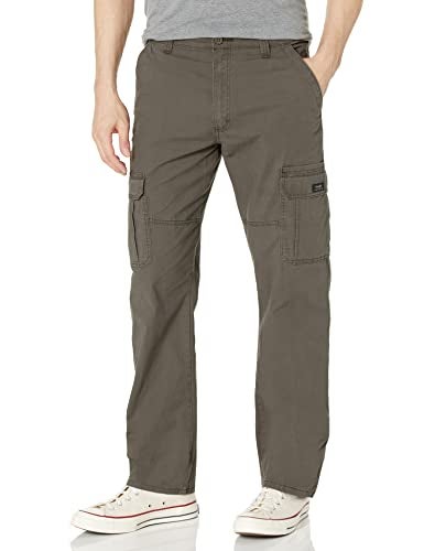 Wrangler Authentics Men's Relaxed Fit Stretch Cargo Pant, Olive Drab, 34W x 32L - Image 1