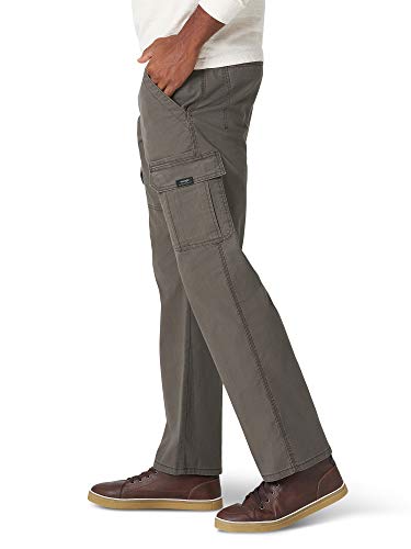 Wrangler Authentics Men's Relaxed Fit Stretch Cargo Pant, Olive Drab, 34W x 32L - Image 3