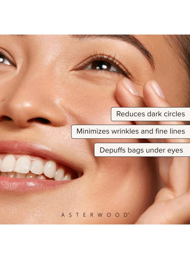 Asterwood Hyaluronic Acid Eye Serum - Reduces Undereye Bags, Wrinkles, Dark Circles, Fine Lines, & Crow's Feet - with Matrixyl 3000, Niacinamide & Caffeine - Treatment for Women & Men - 0.5 Fl Oz - Image 2