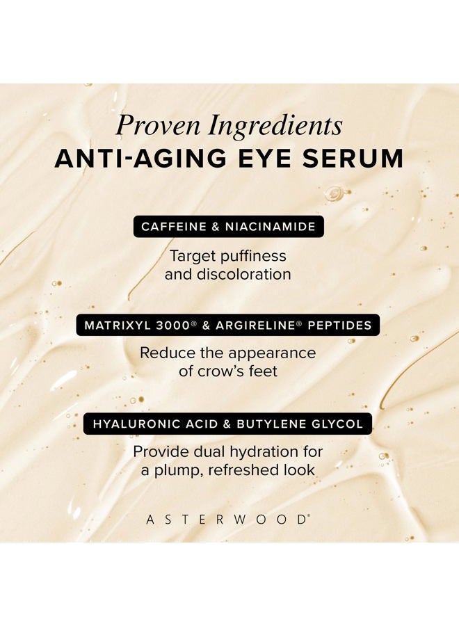 Asterwood Hyaluronic Acid Eye Serum - Reduces Undereye Bags, Wrinkles, Dark Circles, Fine Lines, & Crow's Feet - with Matrixyl 3000, Niacinamide & Caffeine - Treatment for Women & Men - 0.5 Fl Oz - Image 3