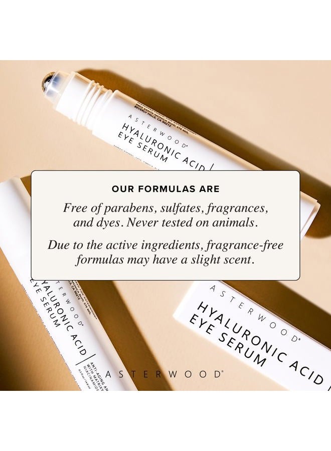 Asterwood Hyaluronic Acid Eye Serum - Reduces Undereye Bags, Wrinkles, Dark Circles, Fine Lines, & Crow's Feet - with Matrixyl 3000, Niacinamide & Caffeine - Treatment for Women & Men - 0.5 Fl Oz - Image 5