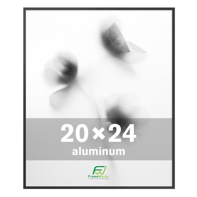 20x24 Brushed Aluminum Poster Frames Modern Brushed Metal Design wShatterproof Plexiglass Perfect for Posters Artwork Paintings Wall Displays Home or Office Decor Black 1 Pack