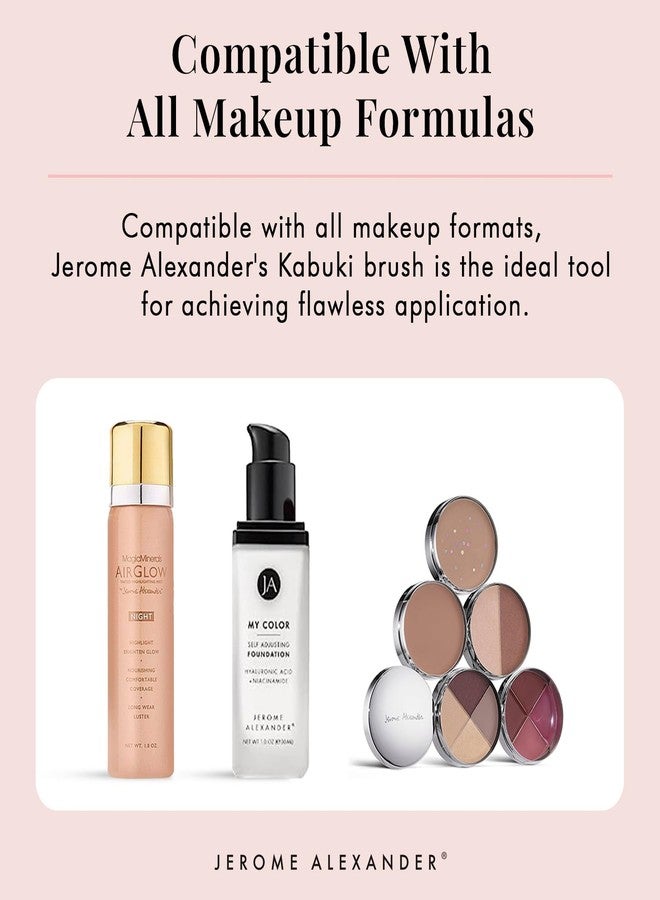 Jerome Alexander Angled Kabuki Foundation Brush (Black) - Flat Top Buffer Brush for Seamless Blending of Liquid, Cream & Powder Makeup - Buildable Coverage Without Caking - Pro Vegan Bristles - Image 4