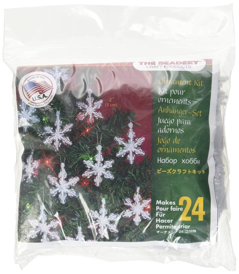 The Beadery Holiday Beaded Ornament Kit, 2-Inch, Mini Snowflakes, Makes 24 Ornaments - Image 5