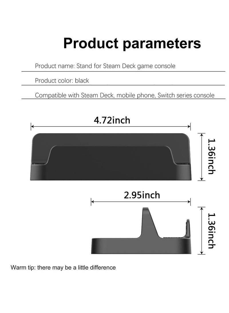 KASTWAVE Stand Base, for Valve Steam Deck, Portable Desk Dock, for Nintendo Switch Compact Non-Slip Holder Accessories - Black - Image 3