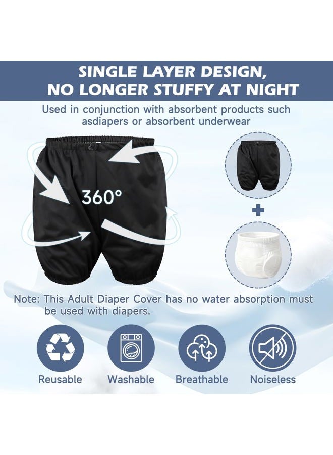 ZINGTERRA 2Pack Adult Diaper Cover for Incontinence Adjustable Waist,Unisex Leak-Protection Pants Over Diapers Waterproof,Washable Adult Incontinence Briefs,Reusable Underwear for Men Women Supplies - Image 5
