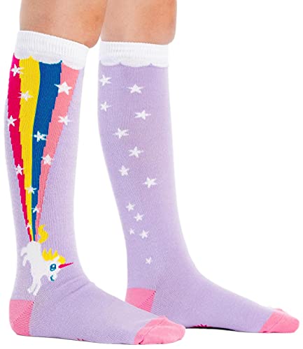 Sock It To Me Girls Rainbow Blast Unicorn Knee High Socks - Image 1