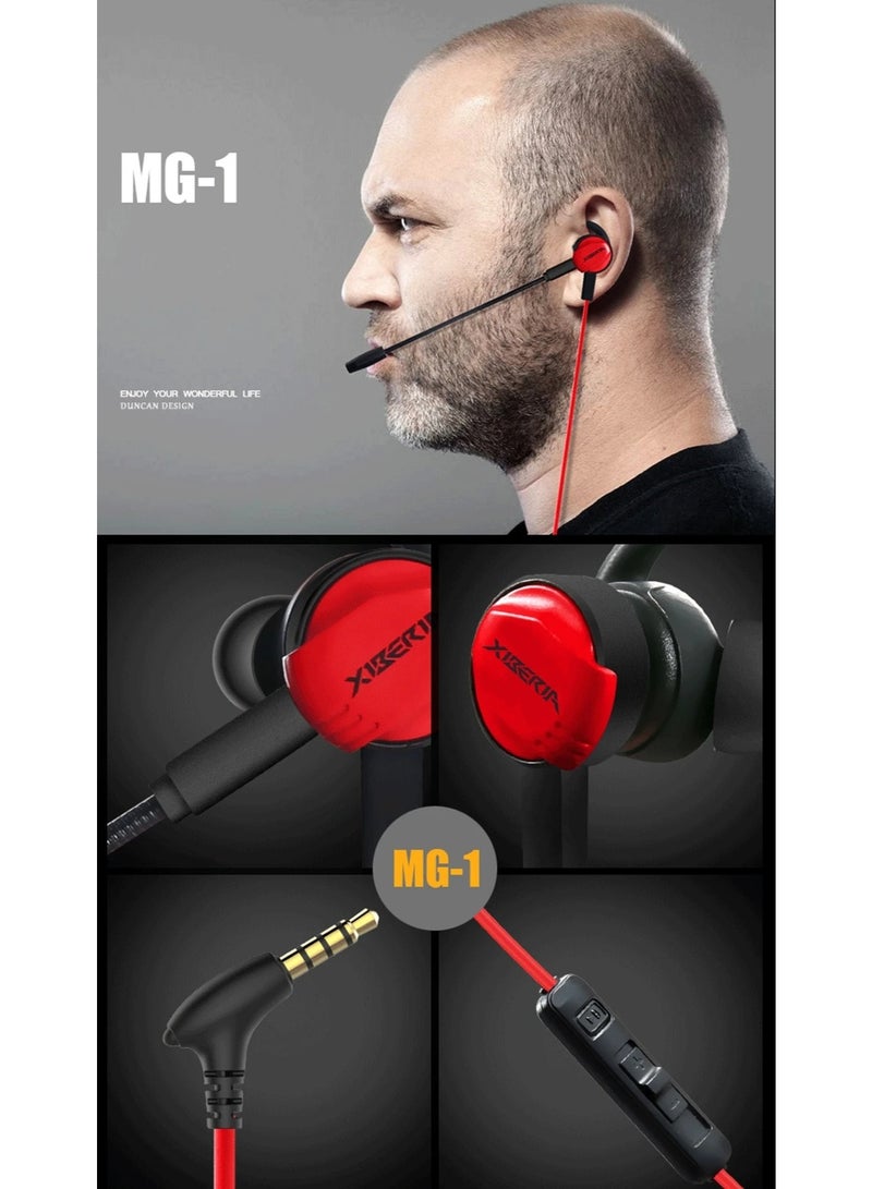 Xiberia MG-1 Wired Gaming Headset with 3.5mm Jack, Long Flexible and Detachable Microphone, 360° Rotating Stereo Bass Gaming Headset with Detachable Noise Cancellation, 4D Vibration, 7.1 Surround Stereo Sound, Lightweight 1.2m Cable - Image 4