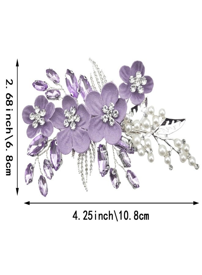 Capiant 1 PACK Flower Hair Clip, Crystal Pearl Bridal Hair Piece with Rhinestone Floral Design, Wedding Hair Accessories for Prom - Image 2