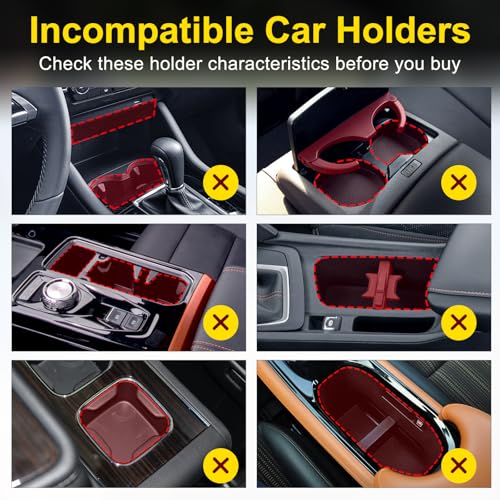 Zeyitian Cup Holder Expander Adjustable Holder Base AutoFit Hold One Button Open Car Cup Holder Expander for Yeti Hydro Flask Nalgene Owala Bottles in 26 48 Black 1 Pack - Image 3