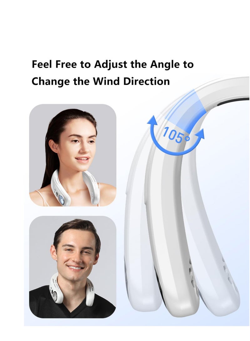Excefore Portable Personal Neck Fan, Neck Fan with Cooling Plate, 360 ° Surrounded Portable Neck Ac, Wearable Bladeless Light Neck Fan with LED Light for Indoor Outdoor - Image 3