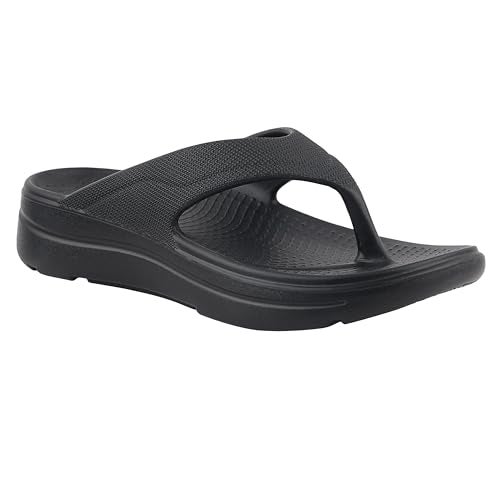 Neoz Extra Soft Men's Slippers with Cushion FootBed for Adult | Comfortable & Light Weight | Stylish & Anti-Skid | Waterproof & Regular Flip Flops for Gents/Boys, M-ZENO-NERO_9 - Image 1