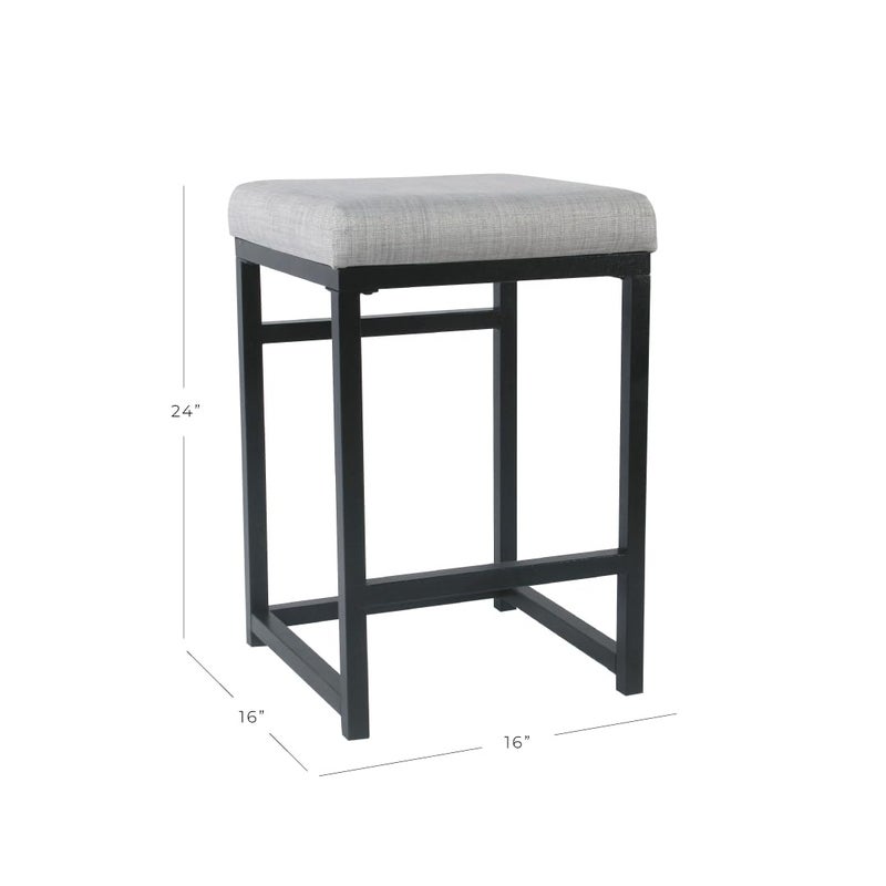 Spatial Order Home Decor | Modern 24-Inch Counter Stool | Backless Metal Frame Bar Stools Counter Height | Decorative Home Furniture, Natural - Image 2