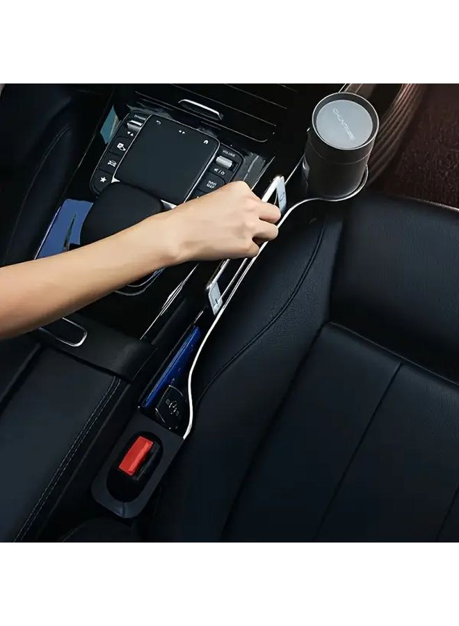 Black Car Storage Box Set With Cup Holders Large Capacity Organizer - Image 5
