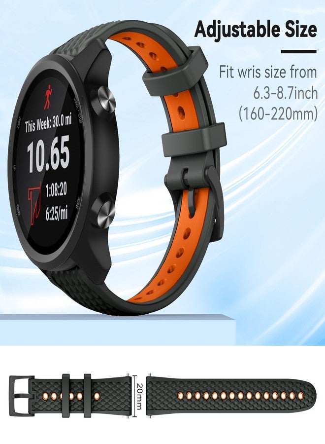 ISABAKE Watch Band for Garmin Forerunner 165/245/645/Vivoactive 6/5/3/Venu Sq, 20mm Quick Release Silicone Replacement Strap - Image 4