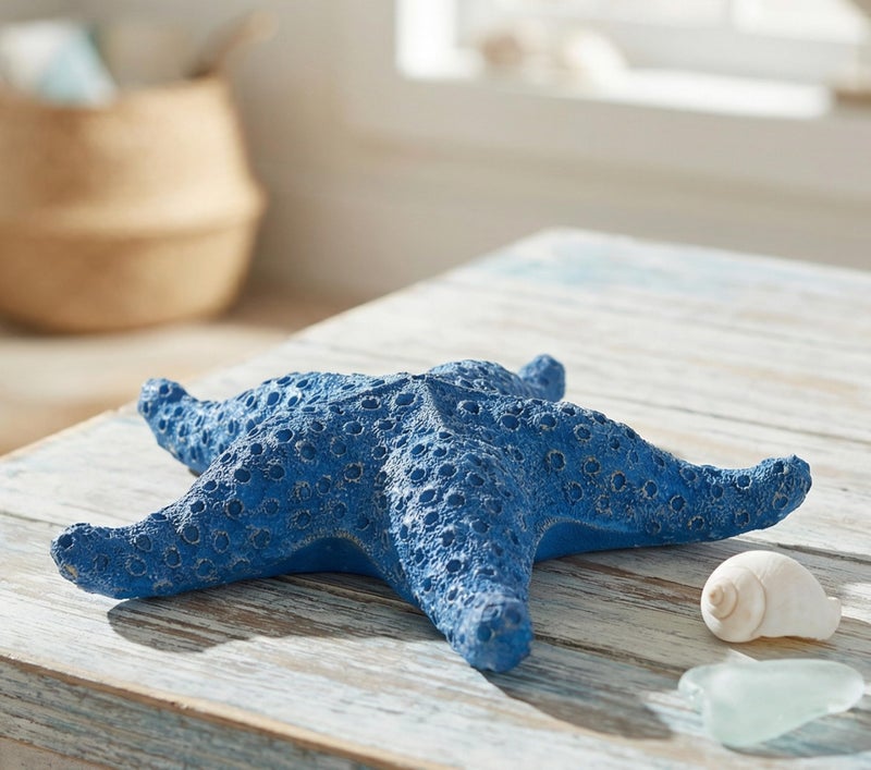 VVGIFTS Blue Ocean Beach Decoration Starfish Resin Wall Hanging Decoration (RoyalBlue) - Image 1