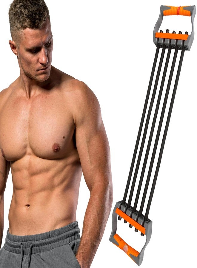 VOPOCO Adjustable Chest Expander with 5 Removable Tubes, 4 Resistance Levels Forearm Strengthener Arm Trainer for Chest Back Shoulder Muscles, Home Gym Upper Body Workout Equipment for Men Women - Image 1