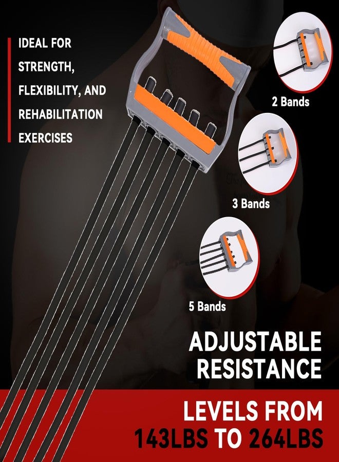 VOPOCO Adjustable Chest Expander with 5 Removable Tubes, 4 Resistance Levels Forearm Strengthener Arm Trainer for Chest Back Shoulder Muscles, Home Gym Upper Body Workout Equipment for Men Women - Image 3