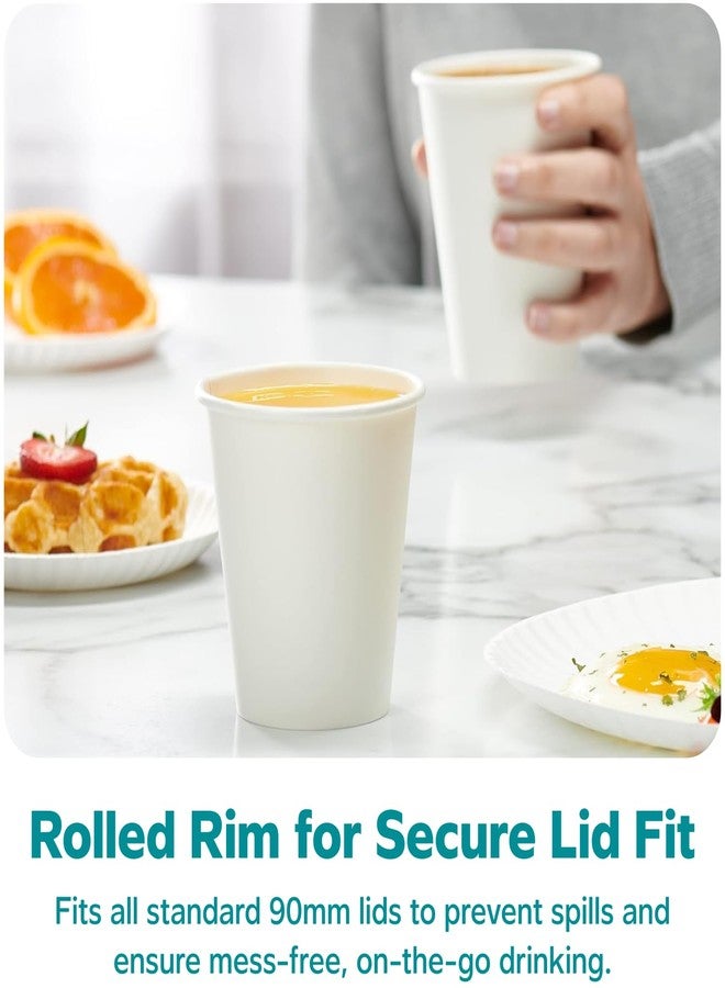 GUSTO White Paper Cups [12 oz - 100 Count] Disposable Coffee Cup for Hot Drinks - Sturdy & Eco-Friendly - Paper Cups for Tea, Cocoa & More - (Formerly Comfy Package) - Image 4