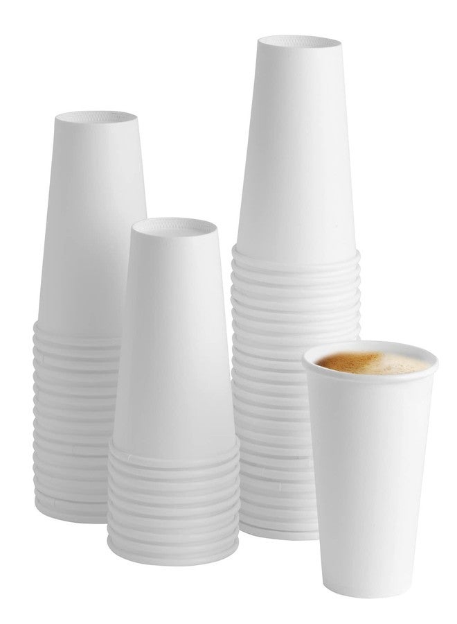 GUSTO White Paper Cups [12 oz - 100 Count] Disposable Coffee Cup for Hot Drinks - Sturdy & Eco-Friendly - Paper Cups for Tea, Cocoa & More - (Formerly Comfy Package) - Image 1