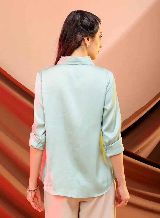 مرفوعة Women Slim Fit Solid Shirt