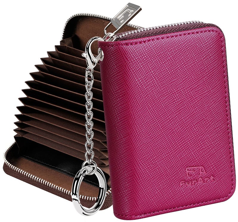 FurArt Zipper Wallet Women, RFID Blocking Credit Card Wallet, Business Card Holder, Compact Size KeyChain Wallet - Image 1