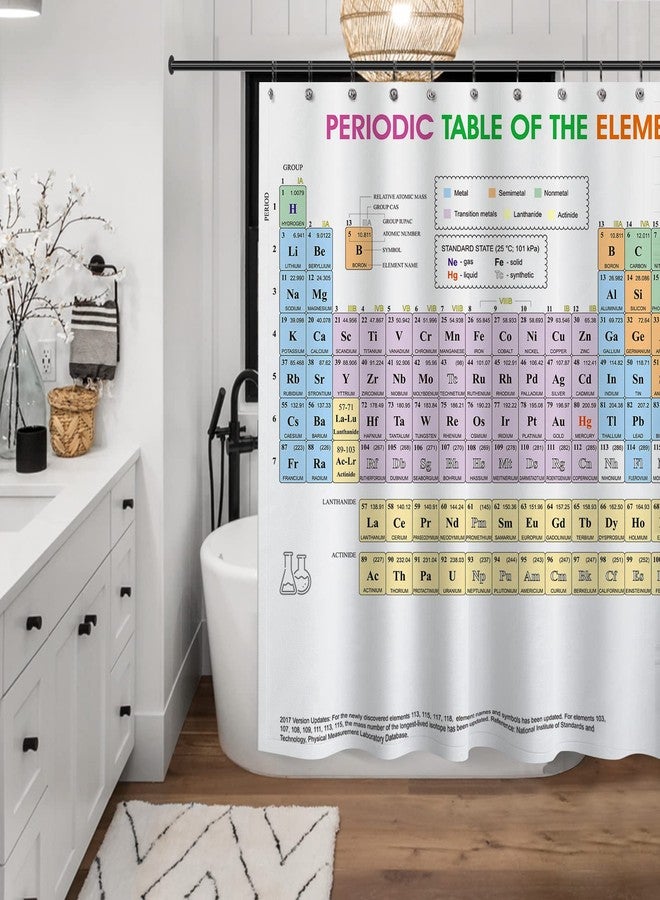Sunlit Updated Periodic Table of Elements Fabric Shower Curtains for Chemistry Students and Teacher Use as Poster, Educational Shower Curtain - Image 3