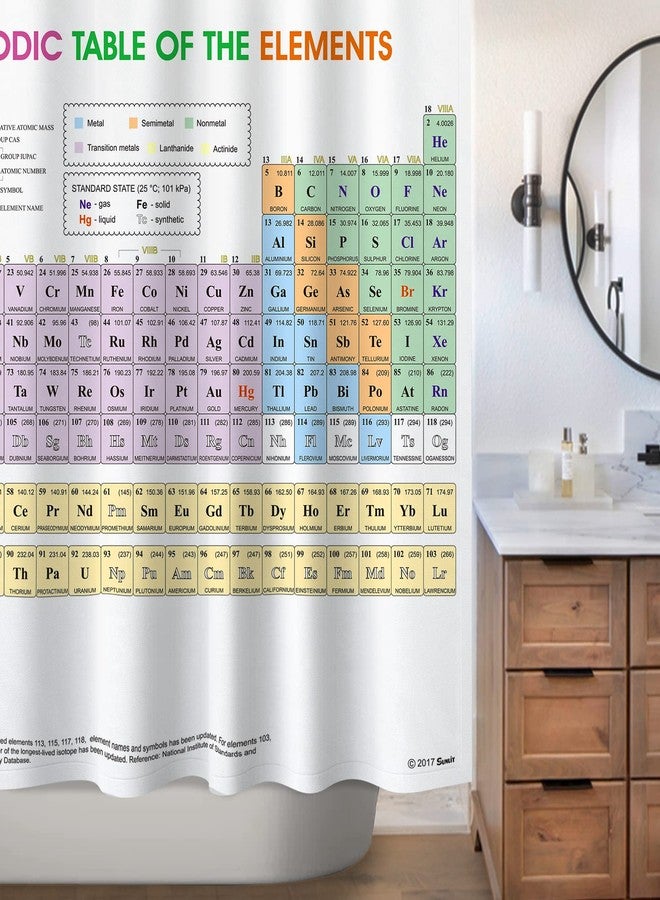 Sunlit Updated Periodic Table of Elements Fabric Shower Curtains for Chemistry Students and Teacher Use as Poster, Educational Shower Curtain - Image 4