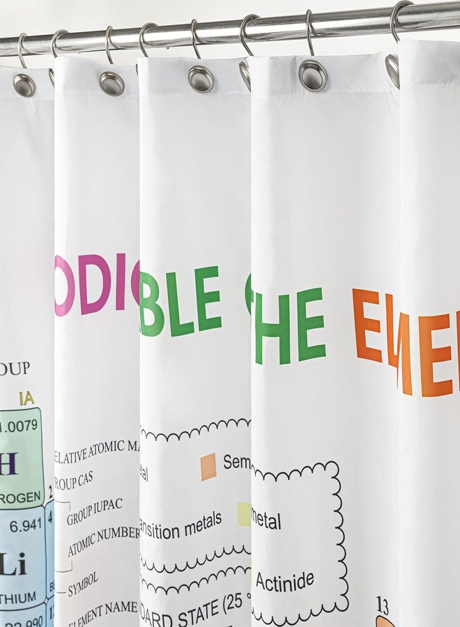 Sunlit Updated Periodic Table of Elements Fabric Shower Curtains for Chemistry Students and Teacher Use as Poster, Educational Shower Curtain - Image 2