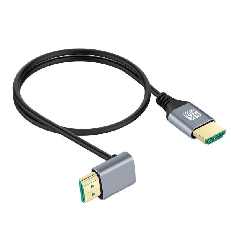 كابل فيديو HDMI ذكر إلى ذكر عالي السرعة 8K متر واحد متصل بزاوية للأعلى - Image 2