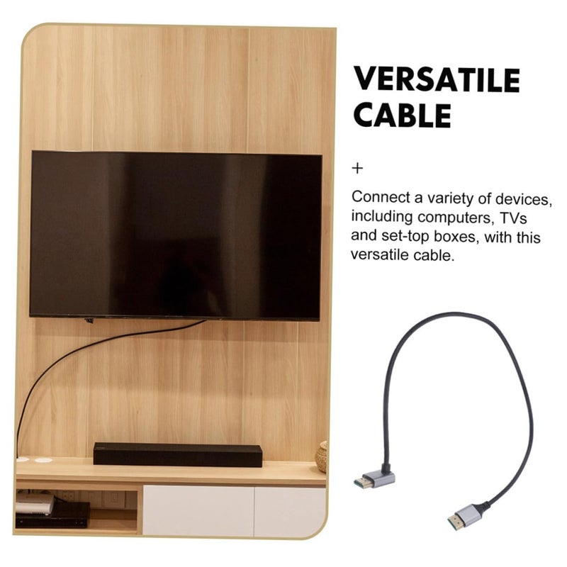 كابل فيديو HDMI ذكر إلى ذكر عالي السرعة 8K متر واحد متصل بزاوية للأعلى - Image 5