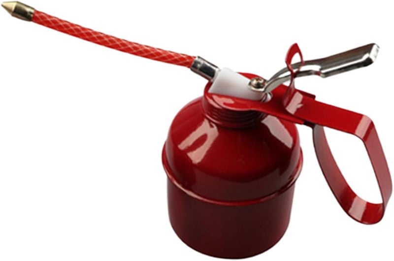 Hand Pump Oiler Can | Metal Car Oil Spray Bottle With Flexible Hose Spout | Automotive Oiler Pot For Motorcycles - Image 1
