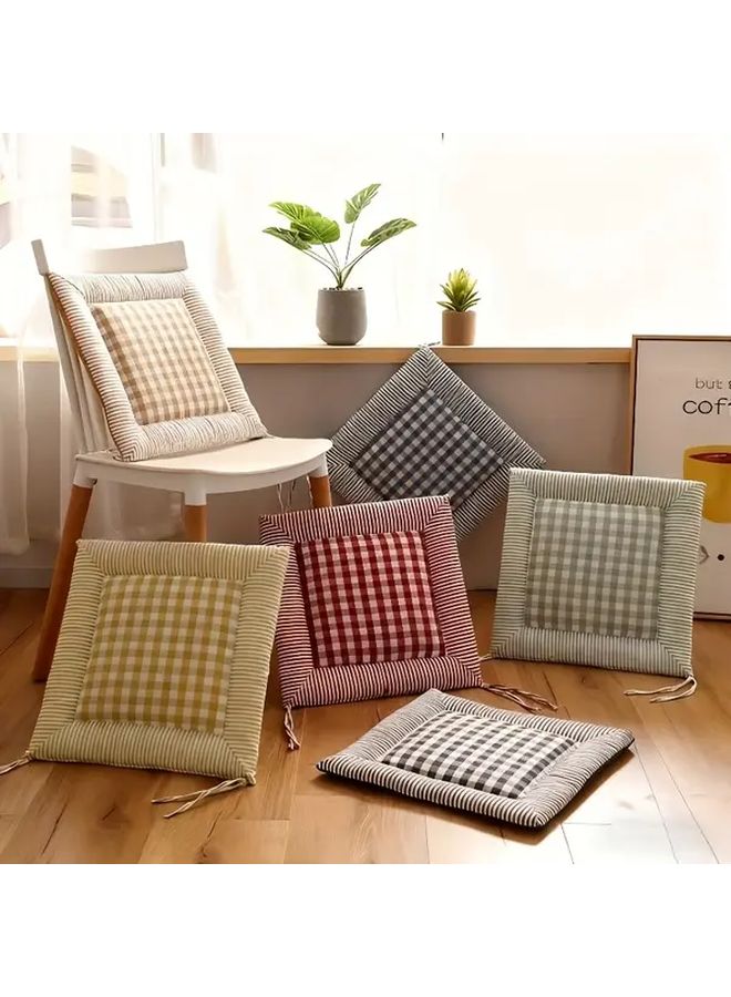 Coffee Dining Chair Cushions Plaid Stool Pads Nonslip Seat Covers For Home Office Kitchen - Image 2