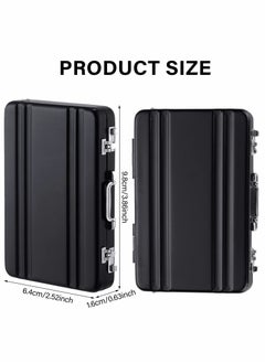 Y&D Business Card Holder Suitcase Aluminum Case with Waterproof Pocket Credit for Men Organizer ID Cards(Black) 2 Pcs  - Image 4