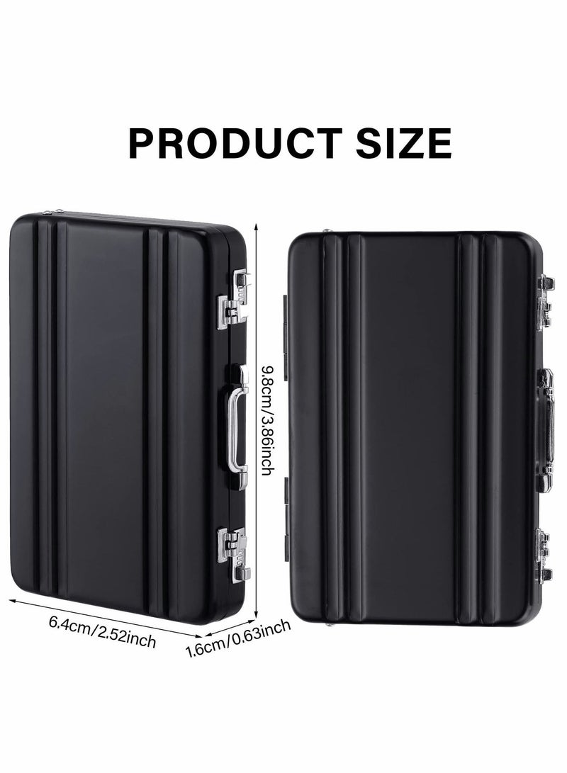 Y&D Business Card Holder Suitcase Aluminum Case with Waterproof Pocket Credit for Men Organizer ID Cards(Black) 2 Pcs  - Image 4