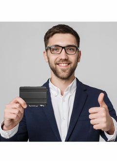 Y&D Business Card Holder Suitcase Aluminum Case with Waterproof Pocket Credit for Men Organizer ID Cards(Black) 2 Pcs  - Image 5