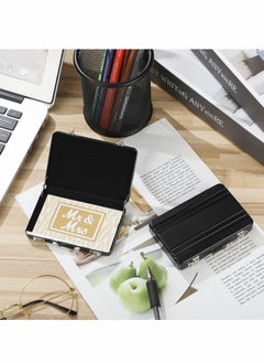 Y&D Business Card Holder Suitcase Aluminum Case with Waterproof Pocket Credit for Men Organizer ID Cards(Black) 2 Pcs  - Image 3