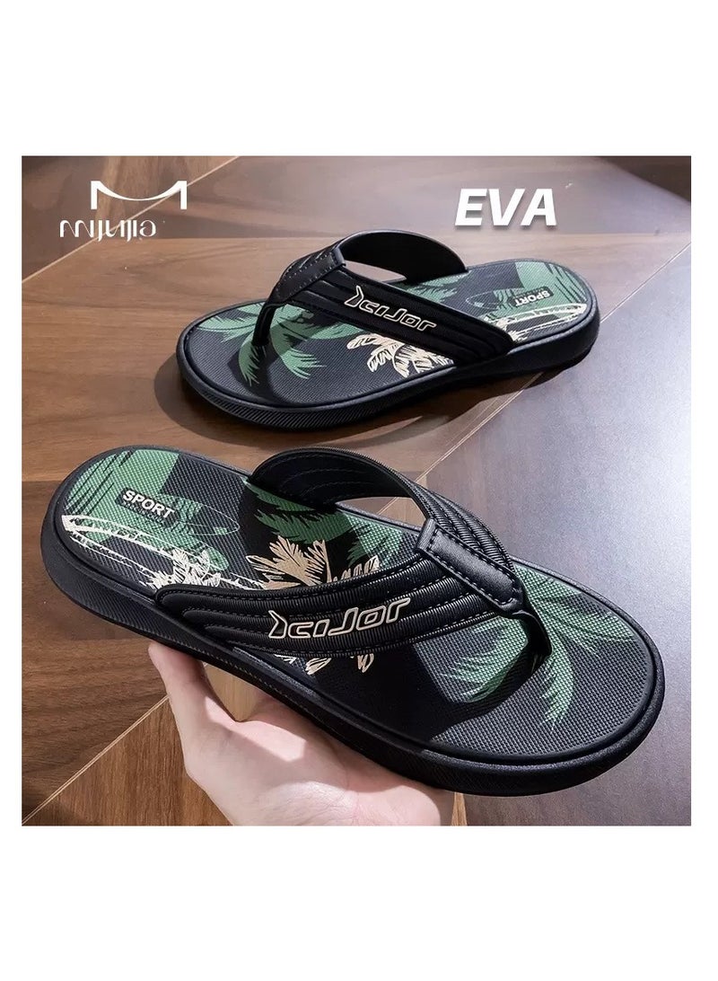 شبشب شاطئ رجالي من مادة EVA خفيف الوزن بنقشة استوائيةشبشب شاطئ رجالي من مادة EVA خفيف الوزن بنقشة استوائية - Image 3