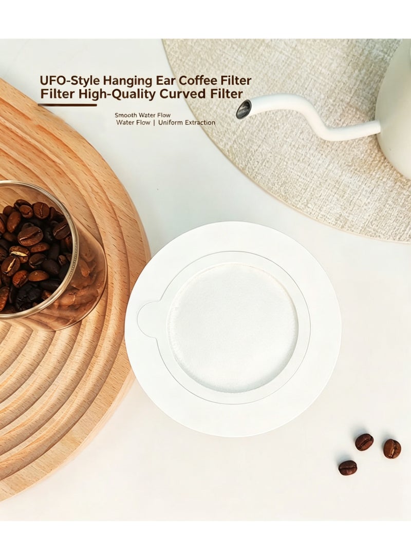 Zalava 50Pcs UFO Style Disposable Coffee Filter Bags, Single-Layer Portable Mini Pour Over Drip Filters, Non-Slip Design for Single-Serve Rich Brewing, Ideal for Camping Home Office Use - Image 2