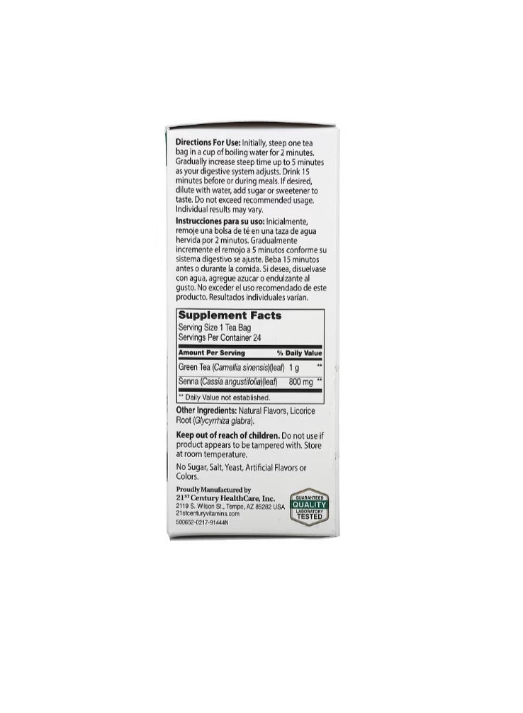 21st Century Herbal Slimming Tea Green Tea 24 Tea Bags 48 gm - Image 3