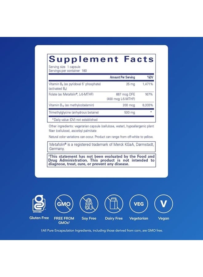 Pure Encapsulations Homocysteine Factors | Supplement to Support Normal Homocysteine Levels and Cardiovascular Health | 180 Capsules - Image 2