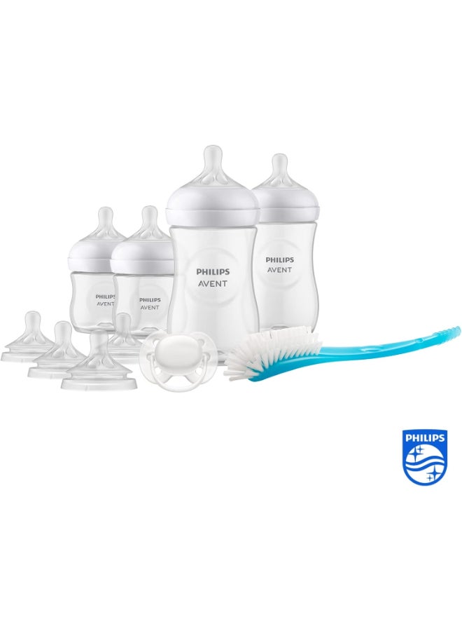 Philips Avent Baby Bottle Newborn Gift Set - 4 Baby Milk Bottles, 2 Extra Nipples, Ultra-Soft Pacifier and Bottle Brush SCD838/13 - Image 2