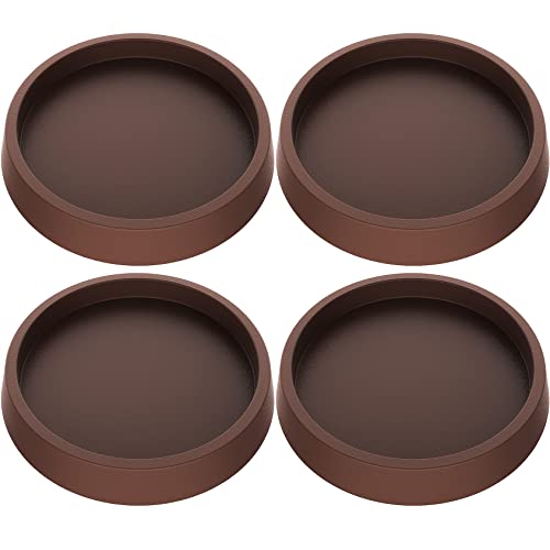 ARLX Furniture Coasters Caster Cups Furniture Leg Protectors 2.5 Inch 4pcs Brown Rubber Pads no Slip - for Hardwood Floors - Image 1